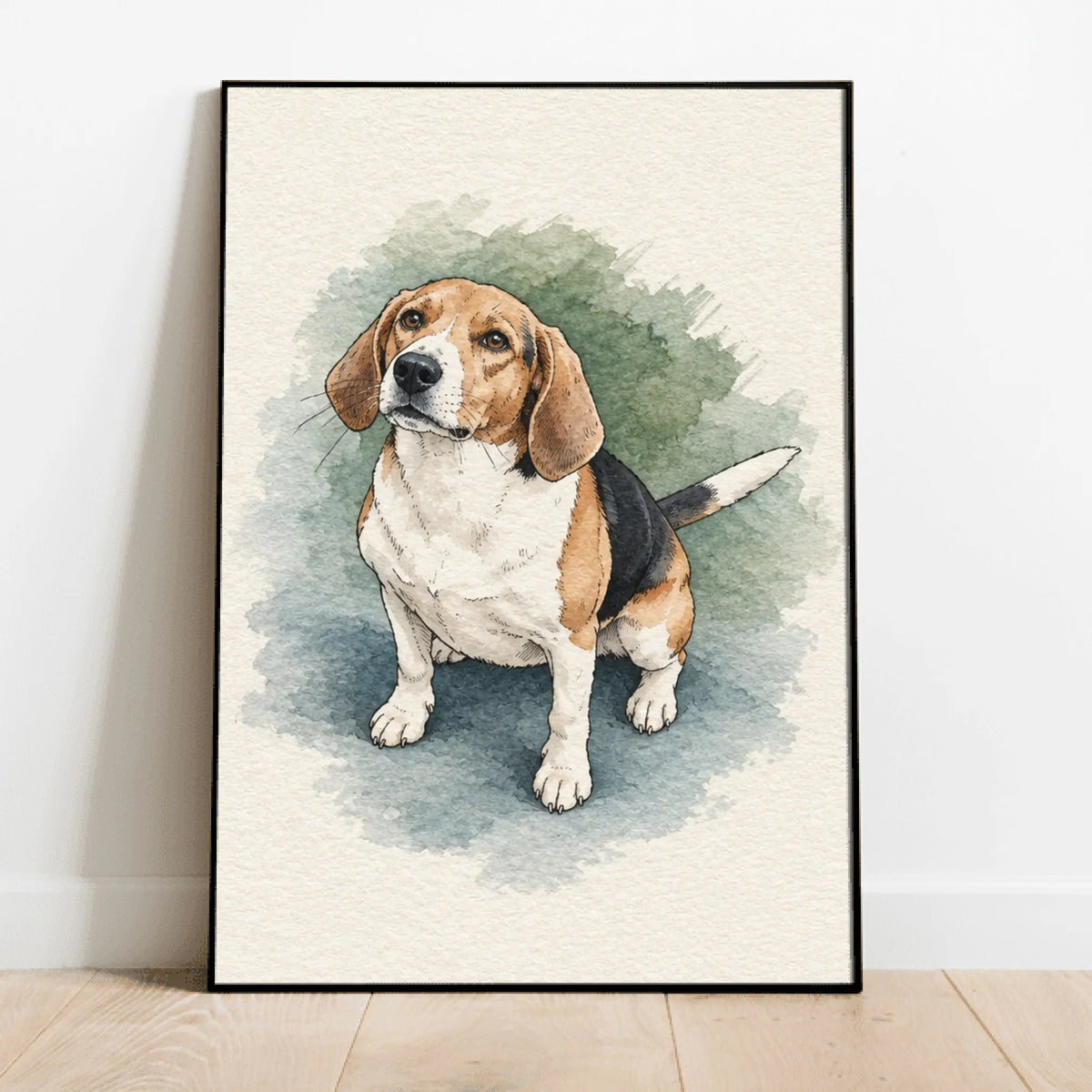 Personalised Poster - Framed Watercolour Dog Painting