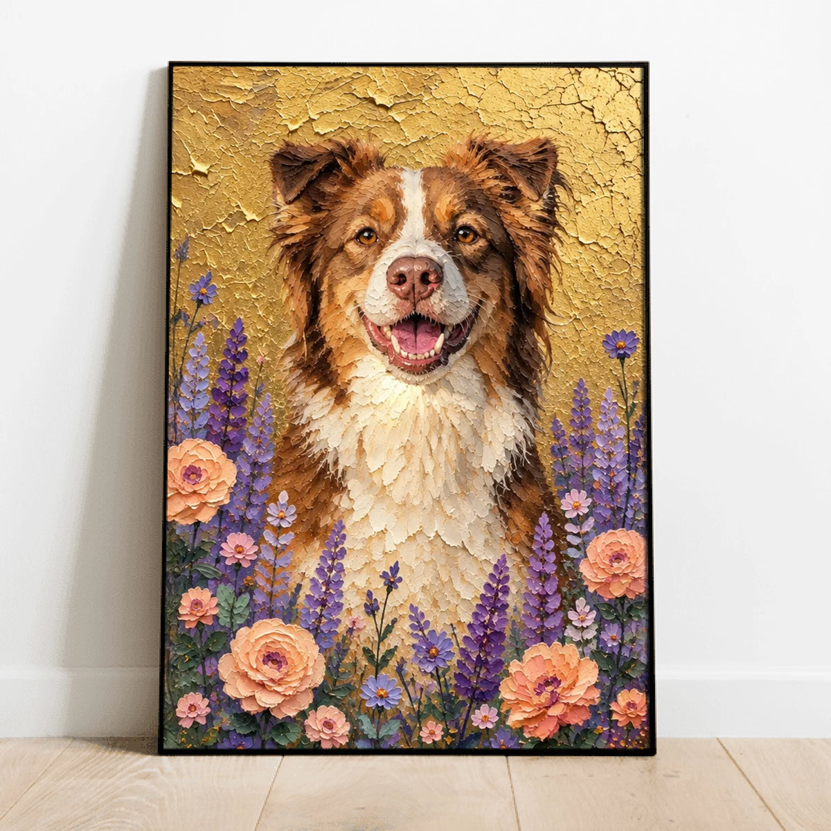 Personalised Poster - Impasto Oil Painting Floral Pet Portrait