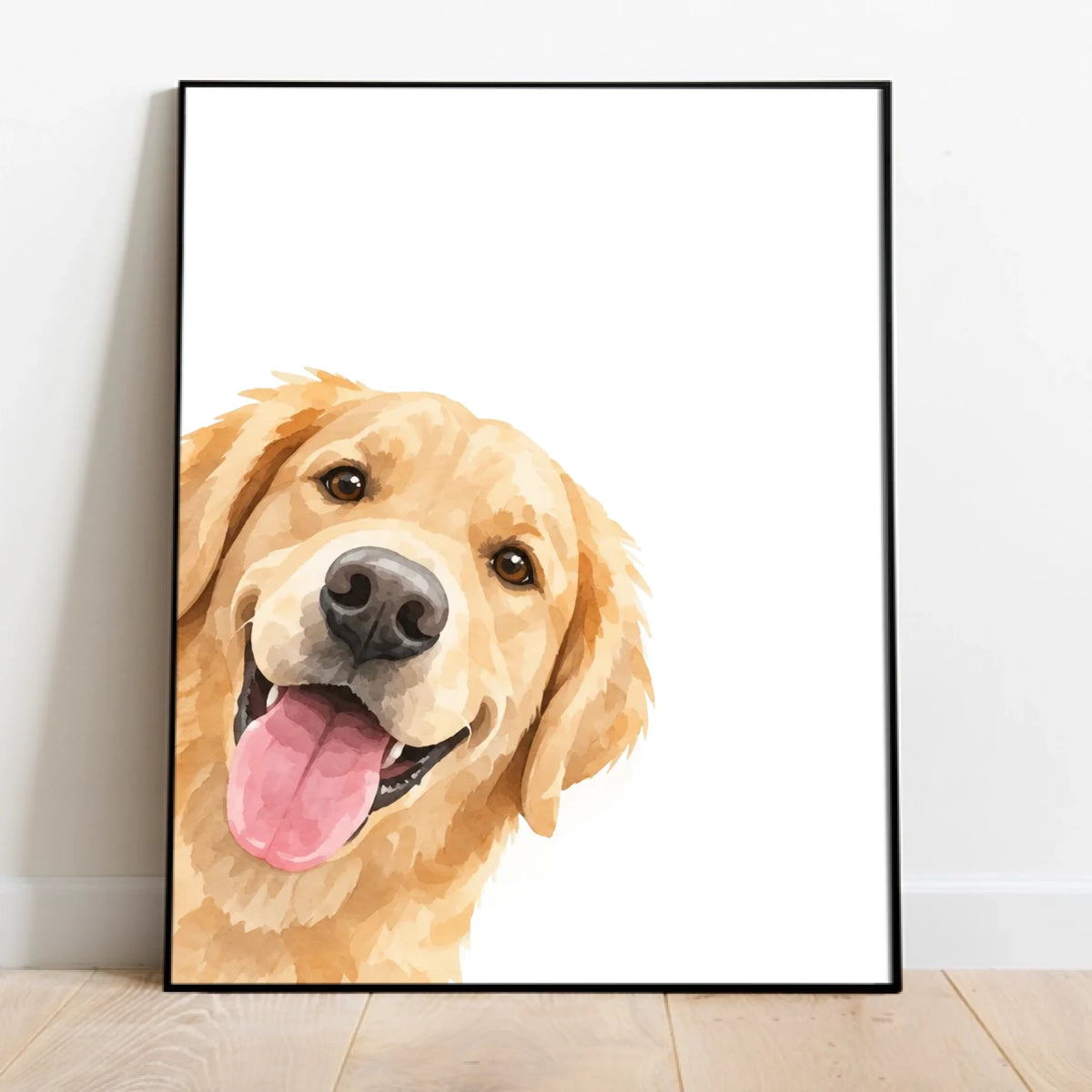 Personalised Poster - Watercolour Peekaboo Dog