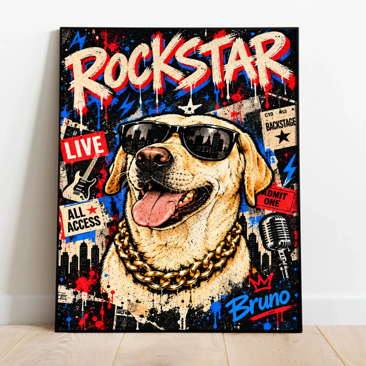 Personalised Poster - Graffiti Rockstar Ticket Collage