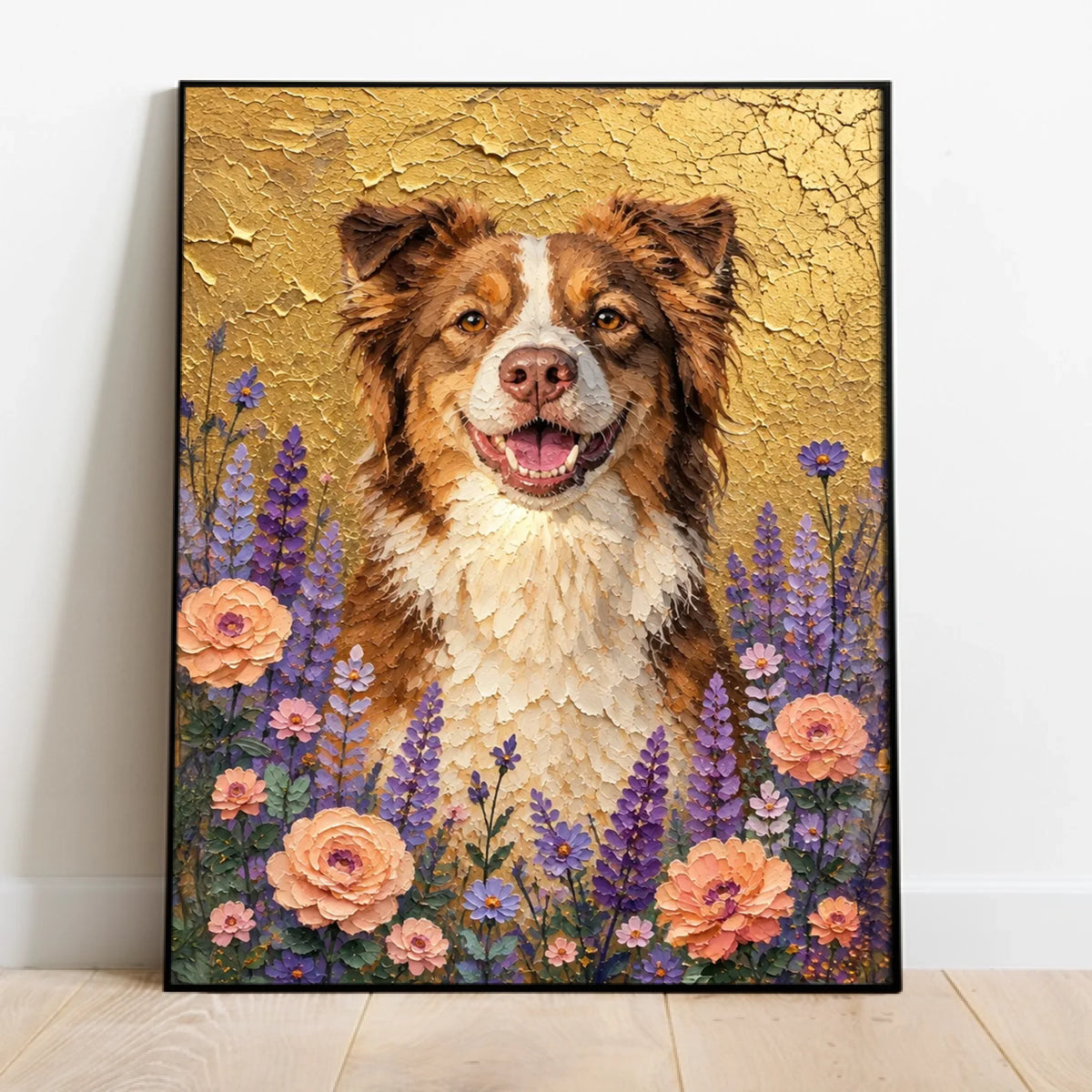 Personalised Poster - Impasto Oil Painting Floral Pet Portrait