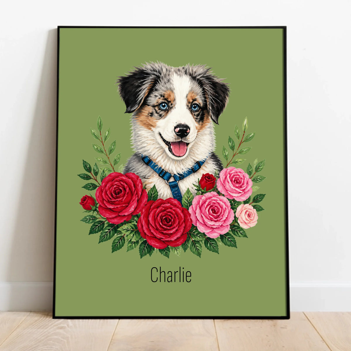 Personalised Poster - Floral Acrylic Portrait