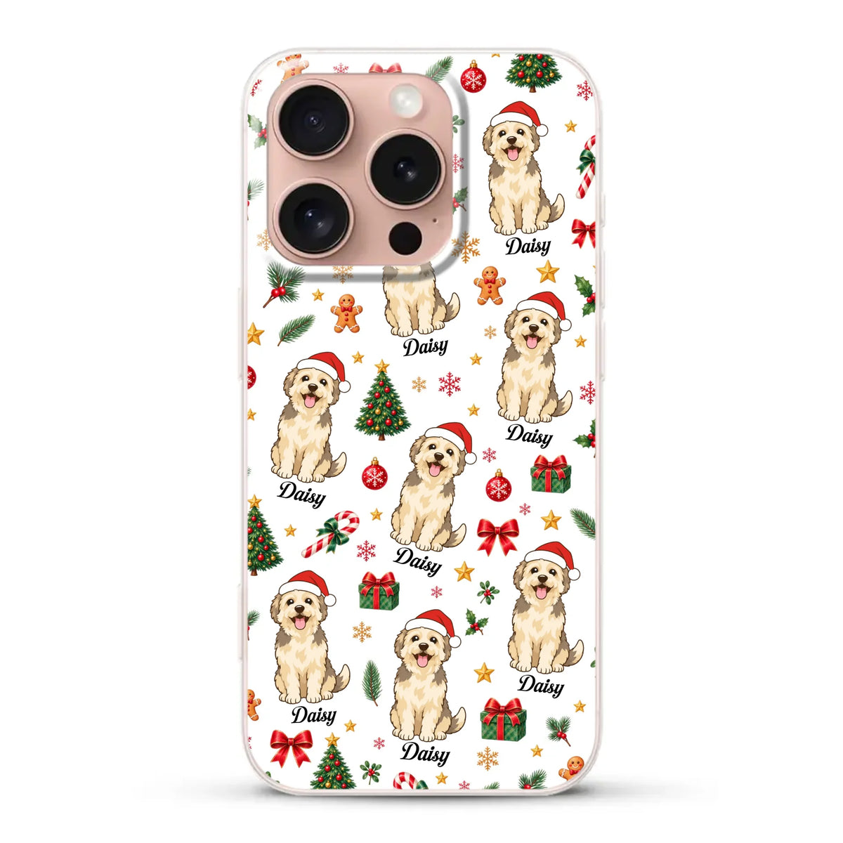 Personalised Phone Case - Cartoon Christmas Pet