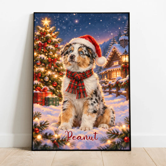Personalised Poster - Photo Christmas Winter Pet