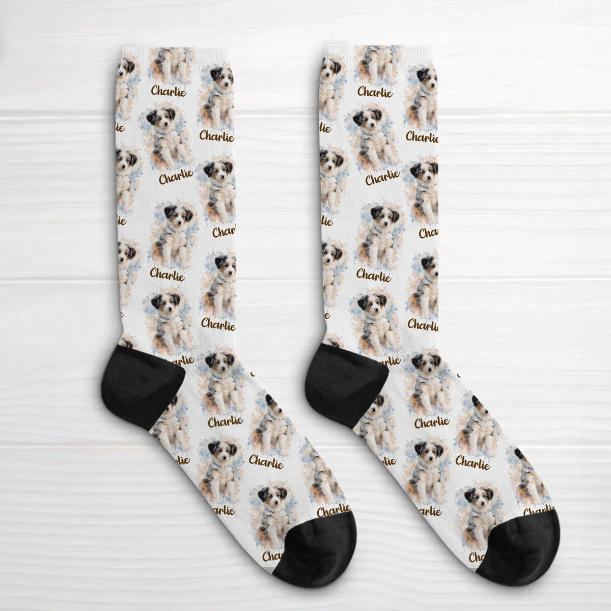 Personalised Socks - Watercolour Realistic Portrait