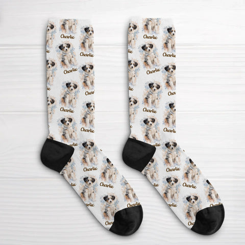 Personalised Socks - Watercolour Realistic Portrait - Featured Image