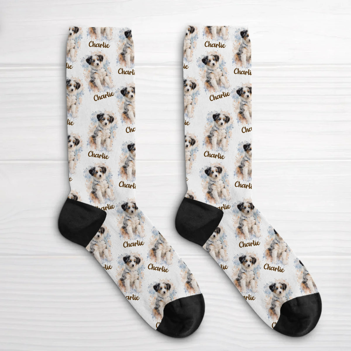 Personalised Socks - Watercolour Realistic Portrait