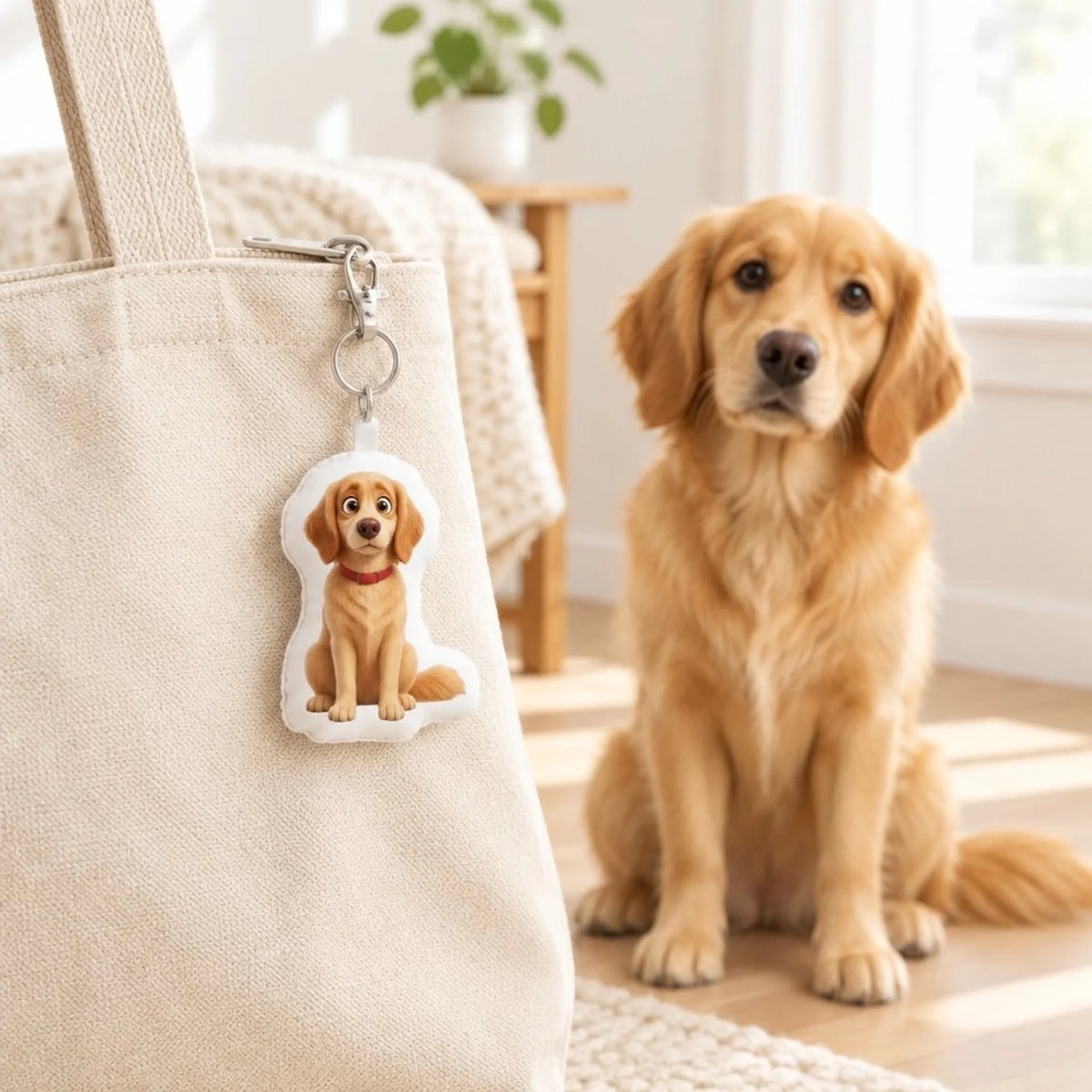 Personalised Shaped Keychain - Cartoon gift for dog owners - bag charm - Pet Printed