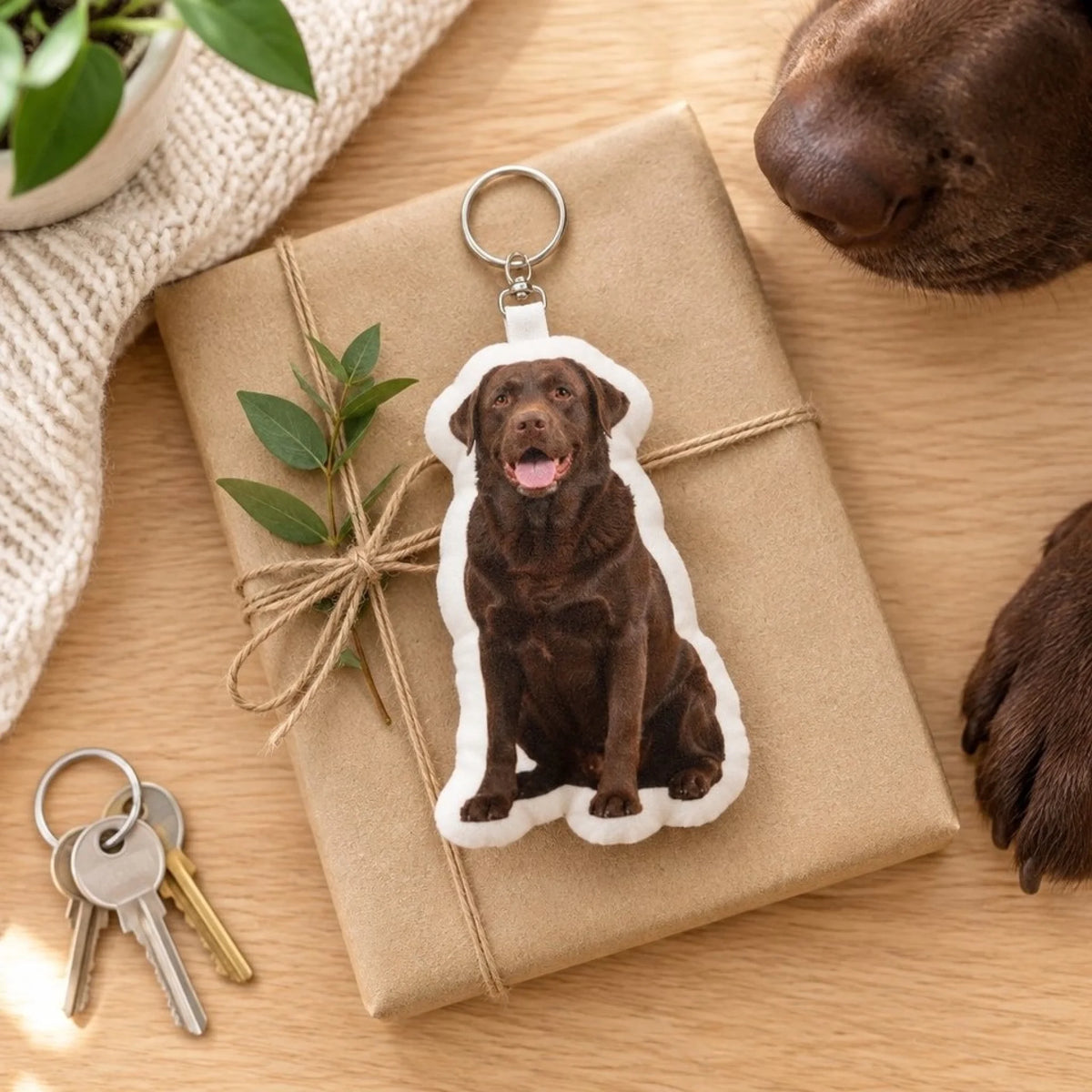 Personalised Shaped Keychain - Your Photo With Dog gift for dog owners - gift - Pet Printed