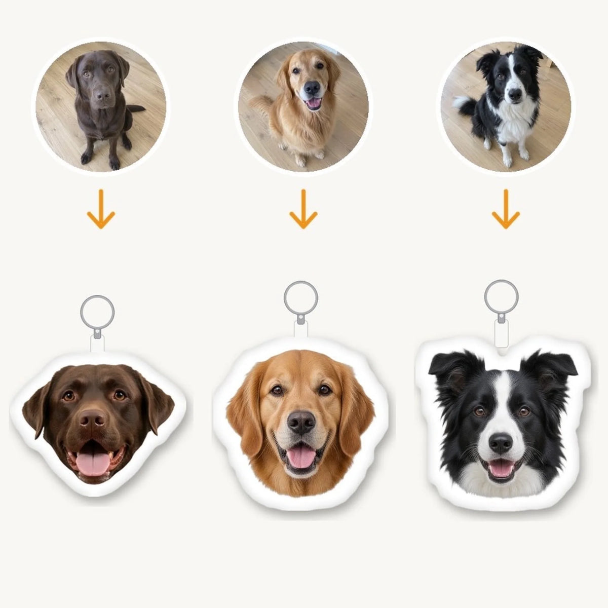 Personalised Shaped Keychain - Your Photo Head gift for dog owners - photo to product - Pet Printed