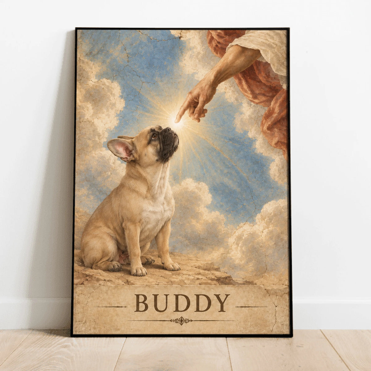 Personalised Poster - Renaissance Fresco Touched by Grace Dog