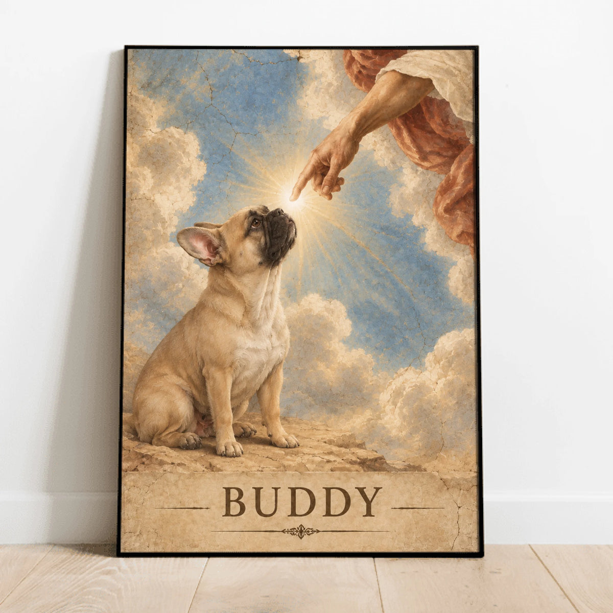 Personalised Poster - Renaissance Fresco Touched by Grace Dog
