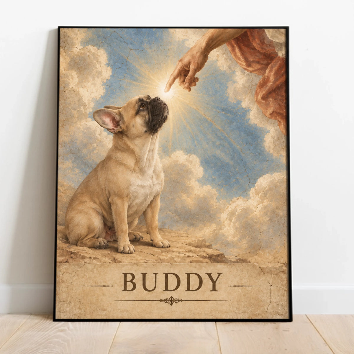 Personalised Poster - Renaissance Fresco Touched by Grace Dog